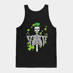 St Patricks Day Rocker Skeleton Saint Pattys Tank Top